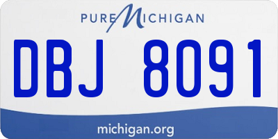 MI license plate DBJ8091