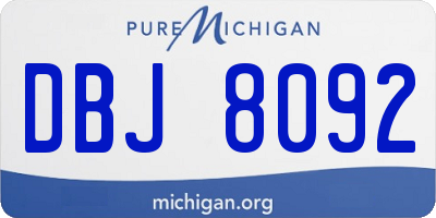 MI license plate DBJ8092