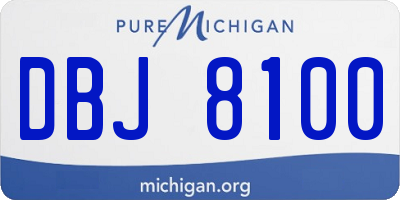 MI license plate DBJ8100
