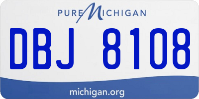 MI license plate DBJ8108