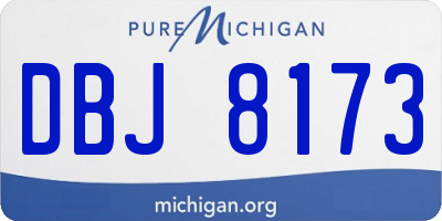 MI license plate DBJ8173