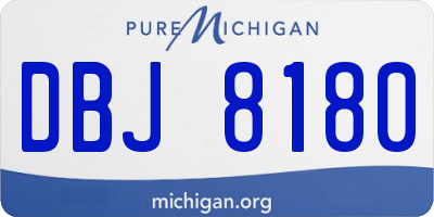 MI license plate DBJ8180