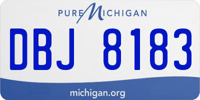 MI license plate DBJ8183