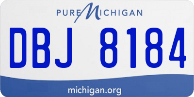 MI license plate DBJ8184