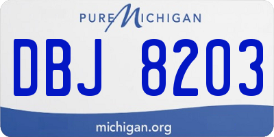 MI license plate DBJ8203