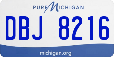 MI license plate DBJ8216