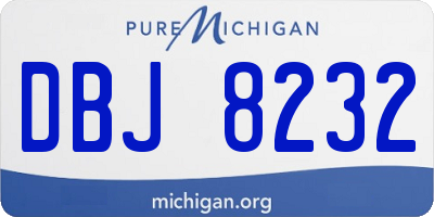 MI license plate DBJ8232