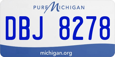MI license plate DBJ8278