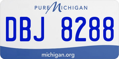 MI license plate DBJ8288
