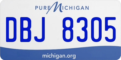 MI license plate DBJ8305