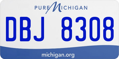 MI license plate DBJ8308