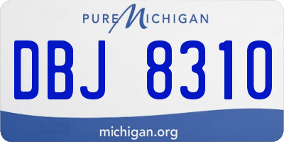 MI license plate DBJ8310