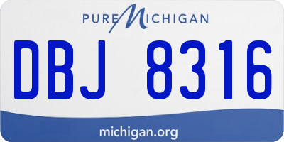 MI license plate DBJ8316