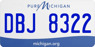 MI license plate DBJ8322