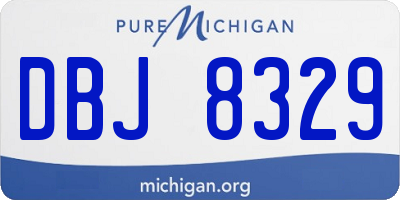 MI license plate DBJ8329