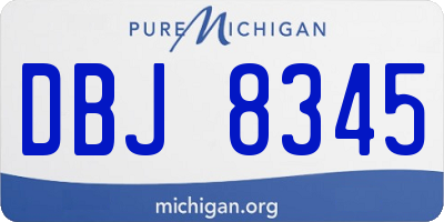 MI license plate DBJ8345