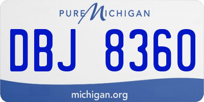 MI license plate DBJ8360