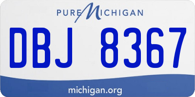 MI license plate DBJ8367