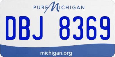MI license plate DBJ8369