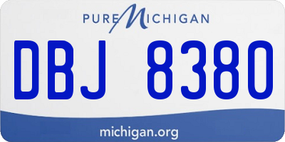MI license plate DBJ8380