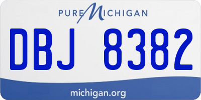 MI license plate DBJ8382