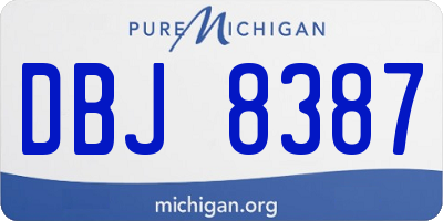 MI license plate DBJ8387