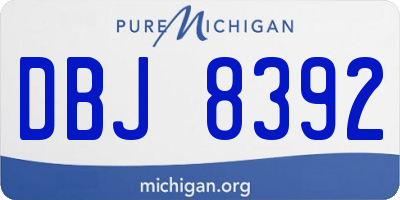 MI license plate DBJ8392