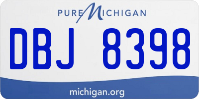 MI license plate DBJ8398