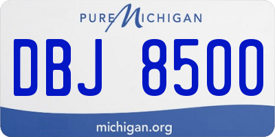 MI license plate DBJ8500