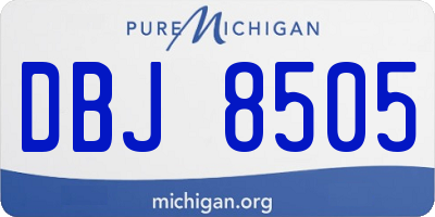 MI license plate DBJ8505
