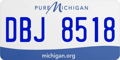 MI license plate DBJ8518