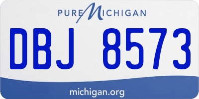 MI license plate DBJ8573