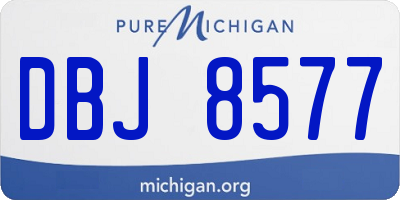 MI license plate DBJ8577