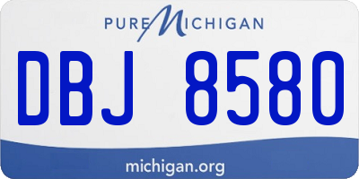 MI license plate DBJ8580