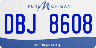 MI license plate DBJ8608