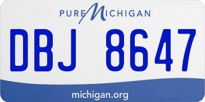MI license plate DBJ8647