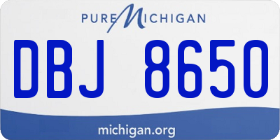 MI license plate DBJ8650