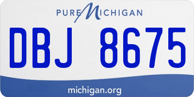 MI license plate DBJ8675