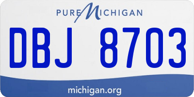 MI license plate DBJ8703