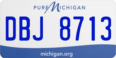 MI license plate DBJ8713