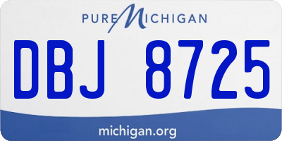 MI license plate DBJ8725