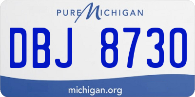 MI license plate DBJ8730