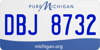MI license plate DBJ8732