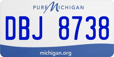 MI license plate DBJ8738