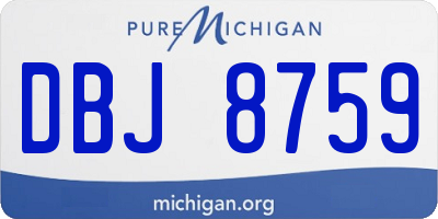 MI license plate DBJ8759