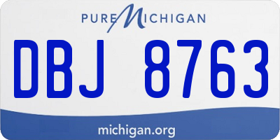 MI license plate DBJ8763