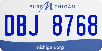 MI license plate DBJ8768