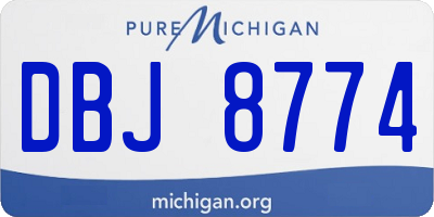MI license plate DBJ8774