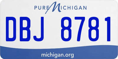 MI license plate DBJ8781