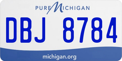 MI license plate DBJ8784
